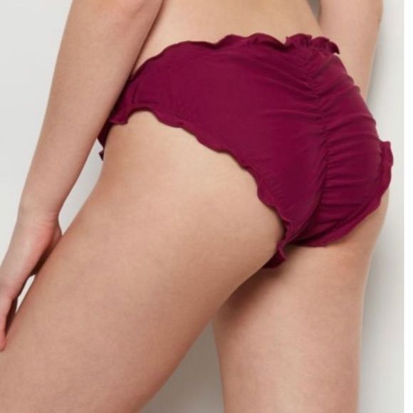 Rue21 Burgundy Cheeky Bikini Bottoms Small NWT - Picture 2 of 7